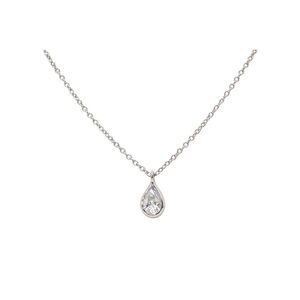 Tiffany Gold Silver Pear Diamond By the Yard Pendant Necklace